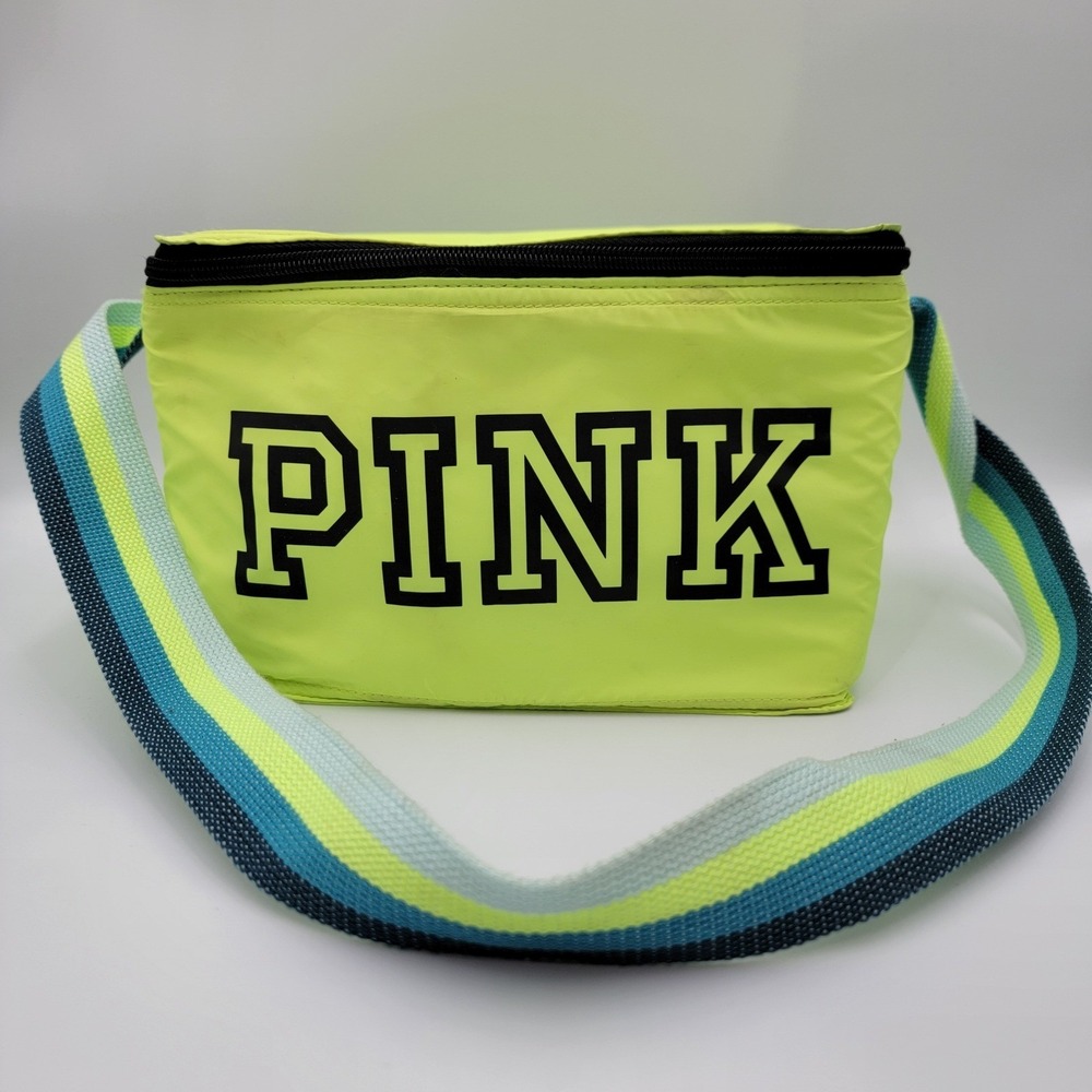 Y2k Victoria's Secret PINK Neon Yellow lunch box‎ READ